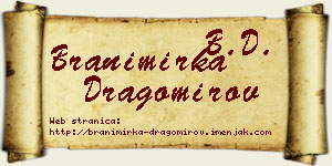 Branimirka Dragomirov vizit kartica